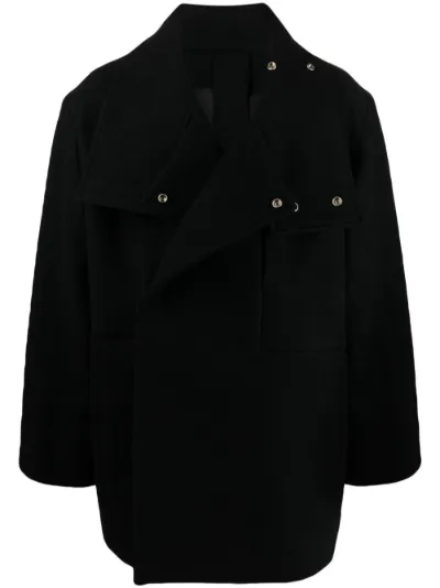 Rick Owens double breasted virgin wool coat Eraldo SB