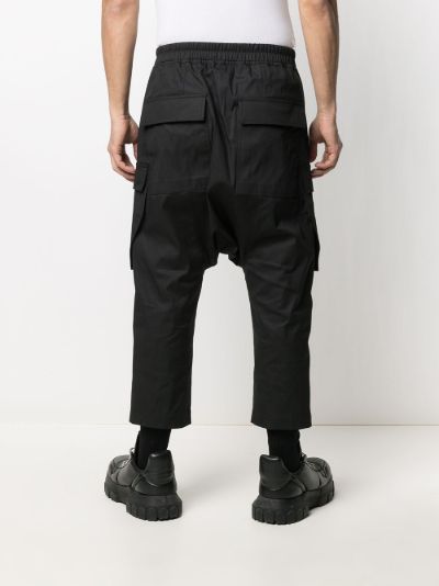 black cropped combat trousers