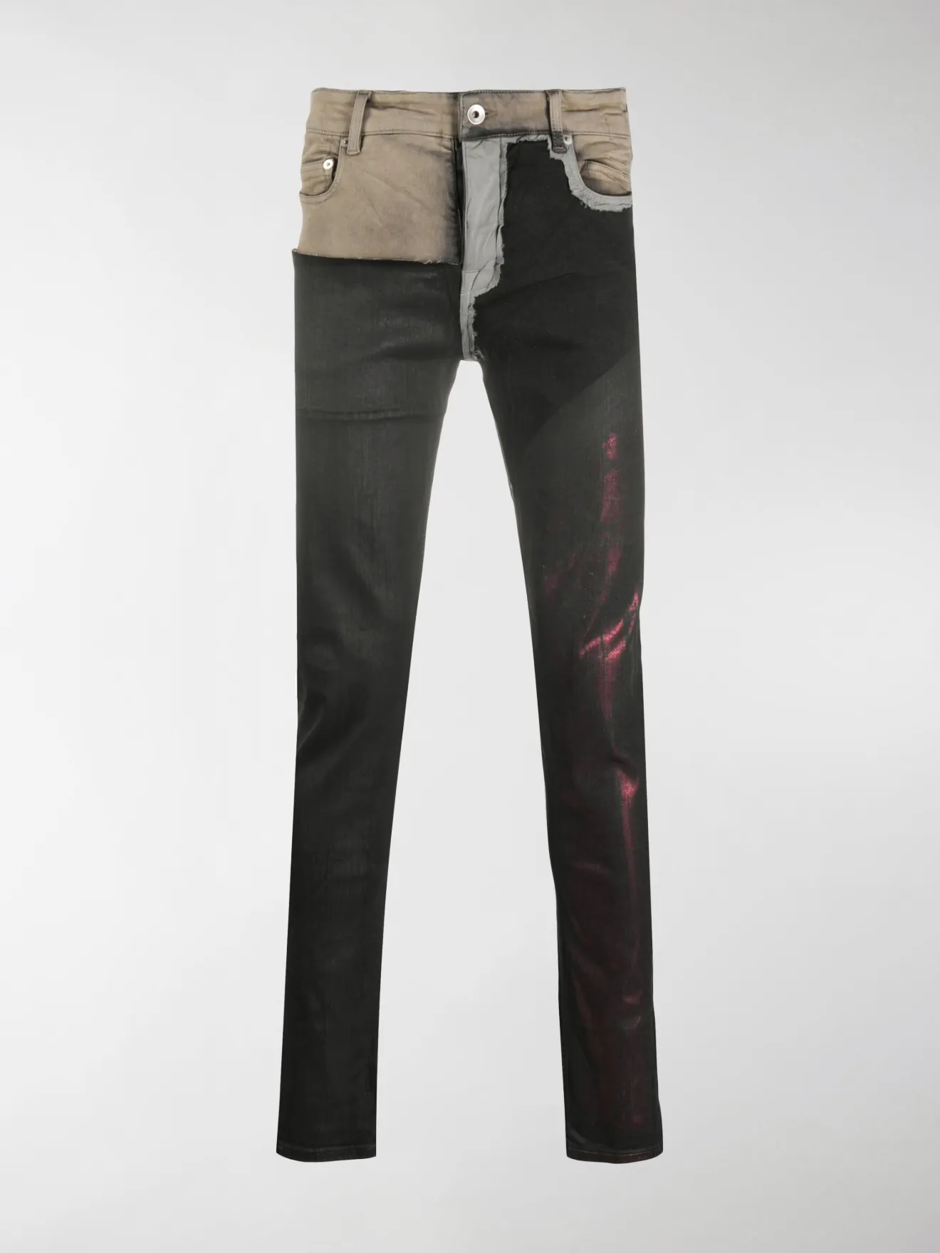 color block skinny jeans