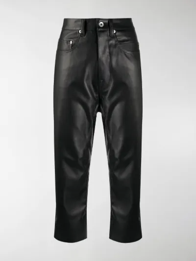 cropped faux leather trousers