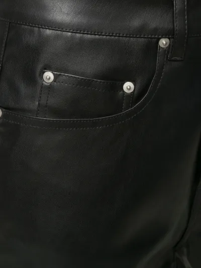 cropped faux leather trousers