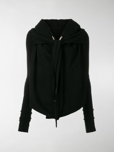 rick owens hooded cardigan