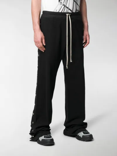 Rick Owens DRKSHDW Pantaloni sportivi con bottoni laterali nero | MODES