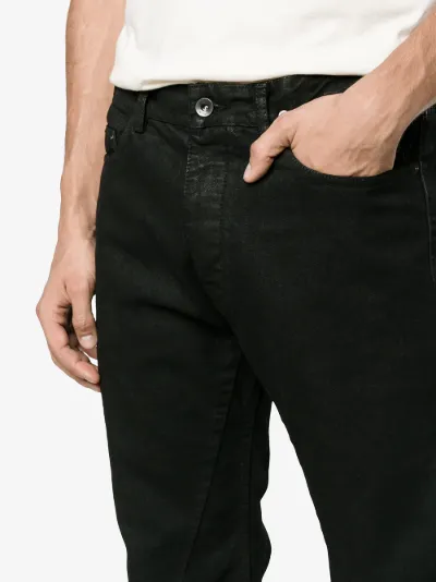 rick owens waxed denim
