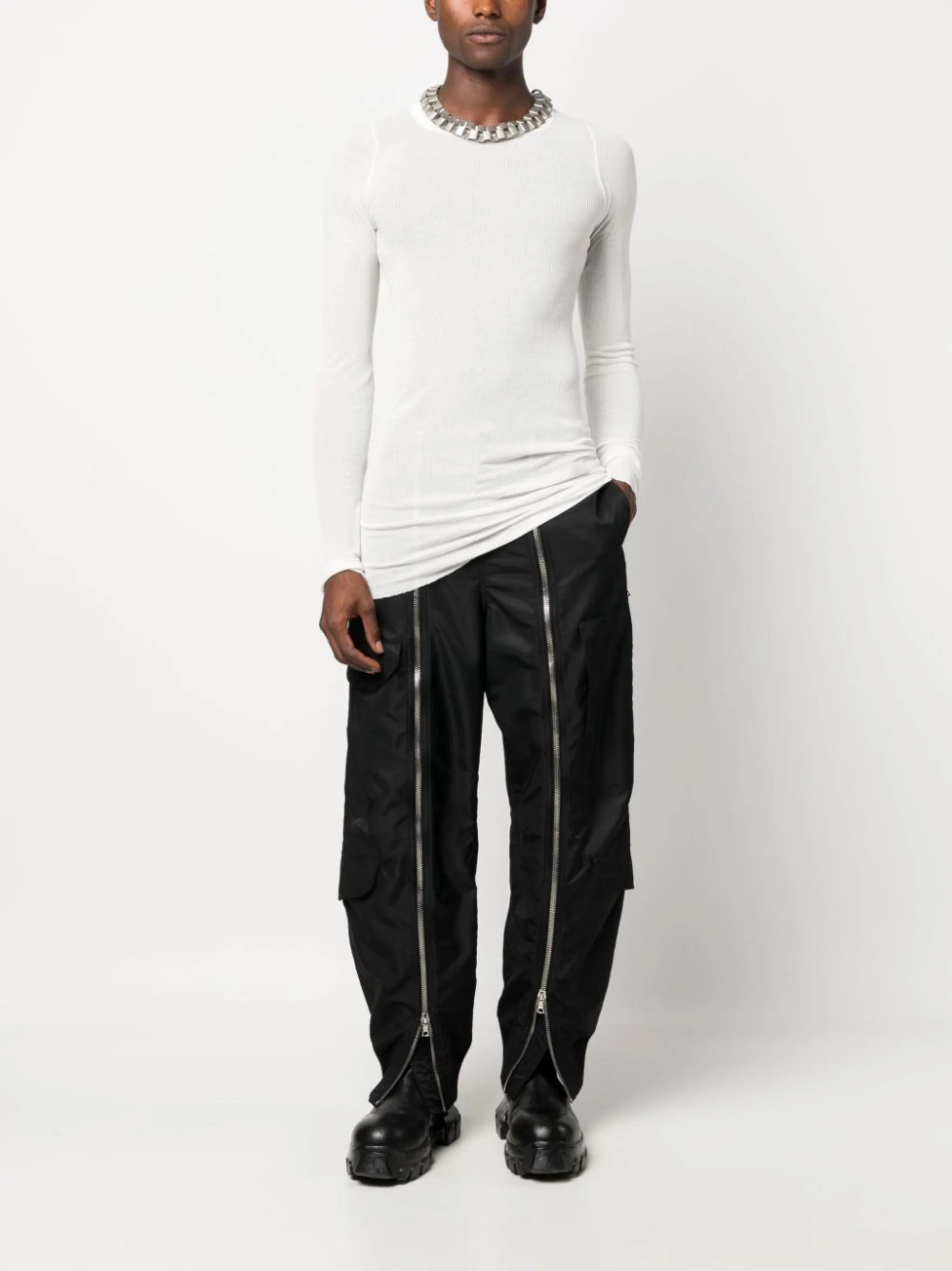Rick Owens fine-ribbed long-sleeve T-shirt | Eraldo.com FR Rick Owens fine-ribbed long-sleeve T-shirt | Eraldo.com FR