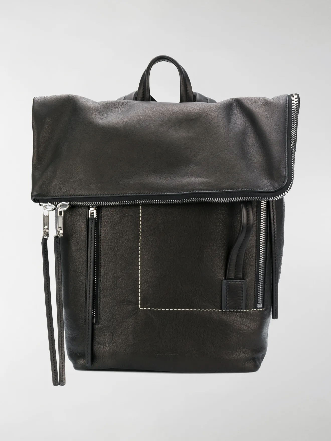 black fold over backpack