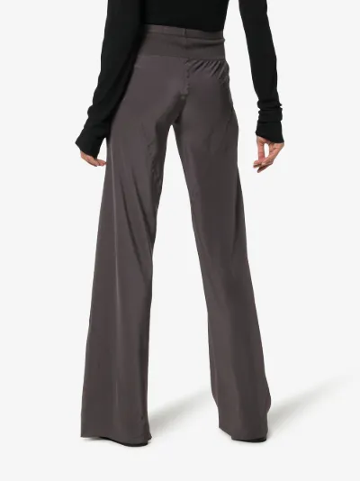 silk flared trousers
