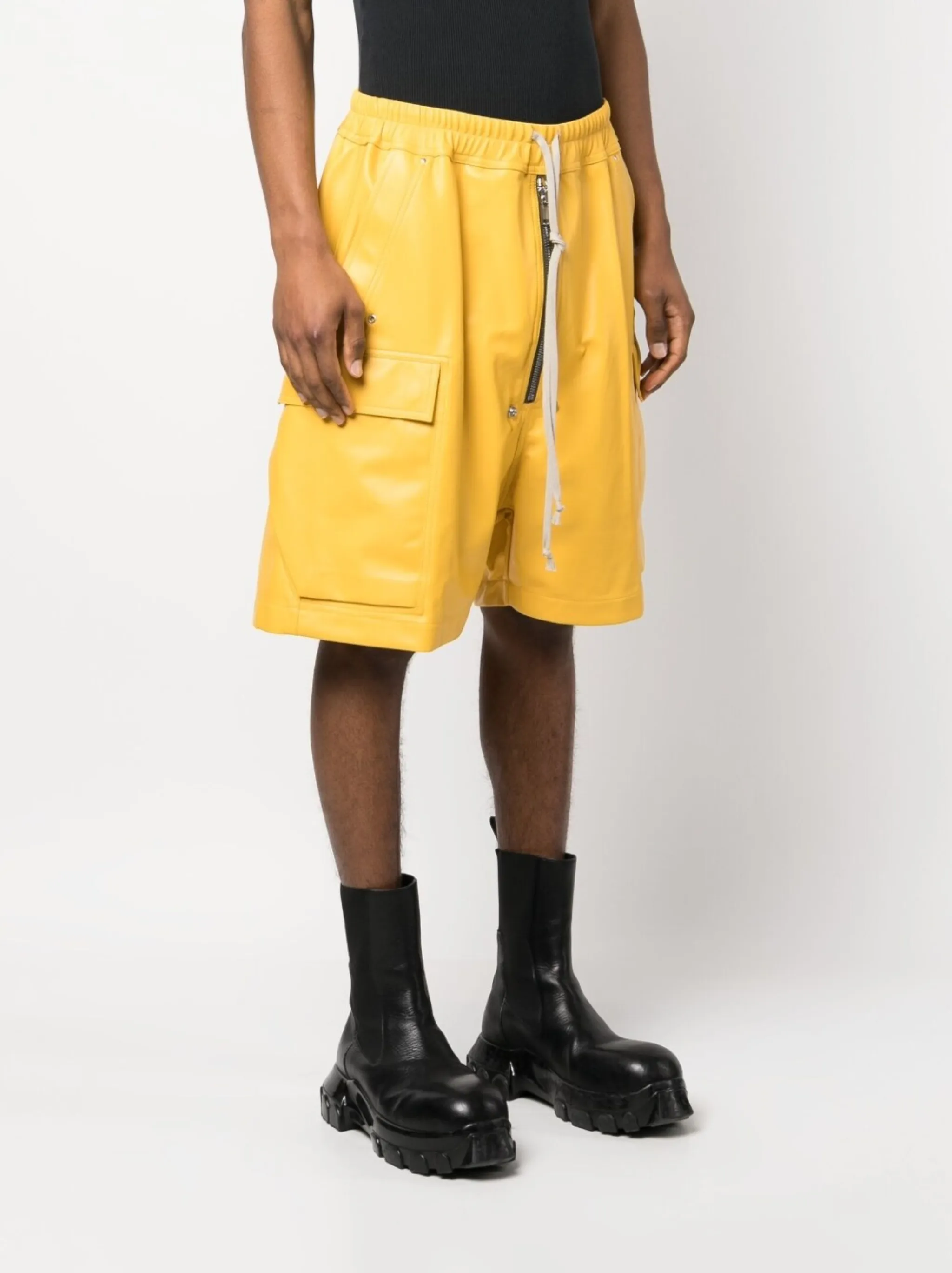 kneelength leather cargo shorts Rick Owens US