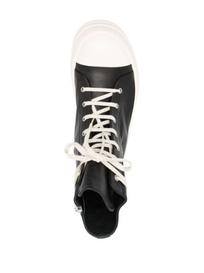 Rick owens leather on sale high top sneakers