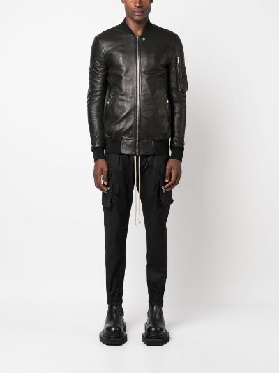 Rick Owens leather zip-up bomber jacket | Eraldo.com KM