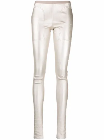 Rick Owens Leggings metallizzati argento | MODES