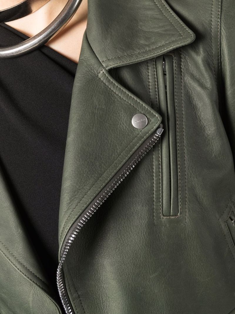 rick owens green leather jacket