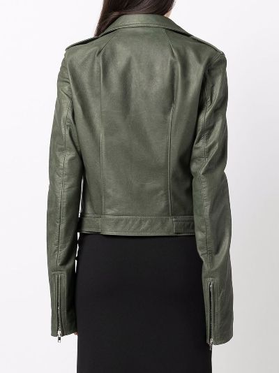 rick owens green leather jacket