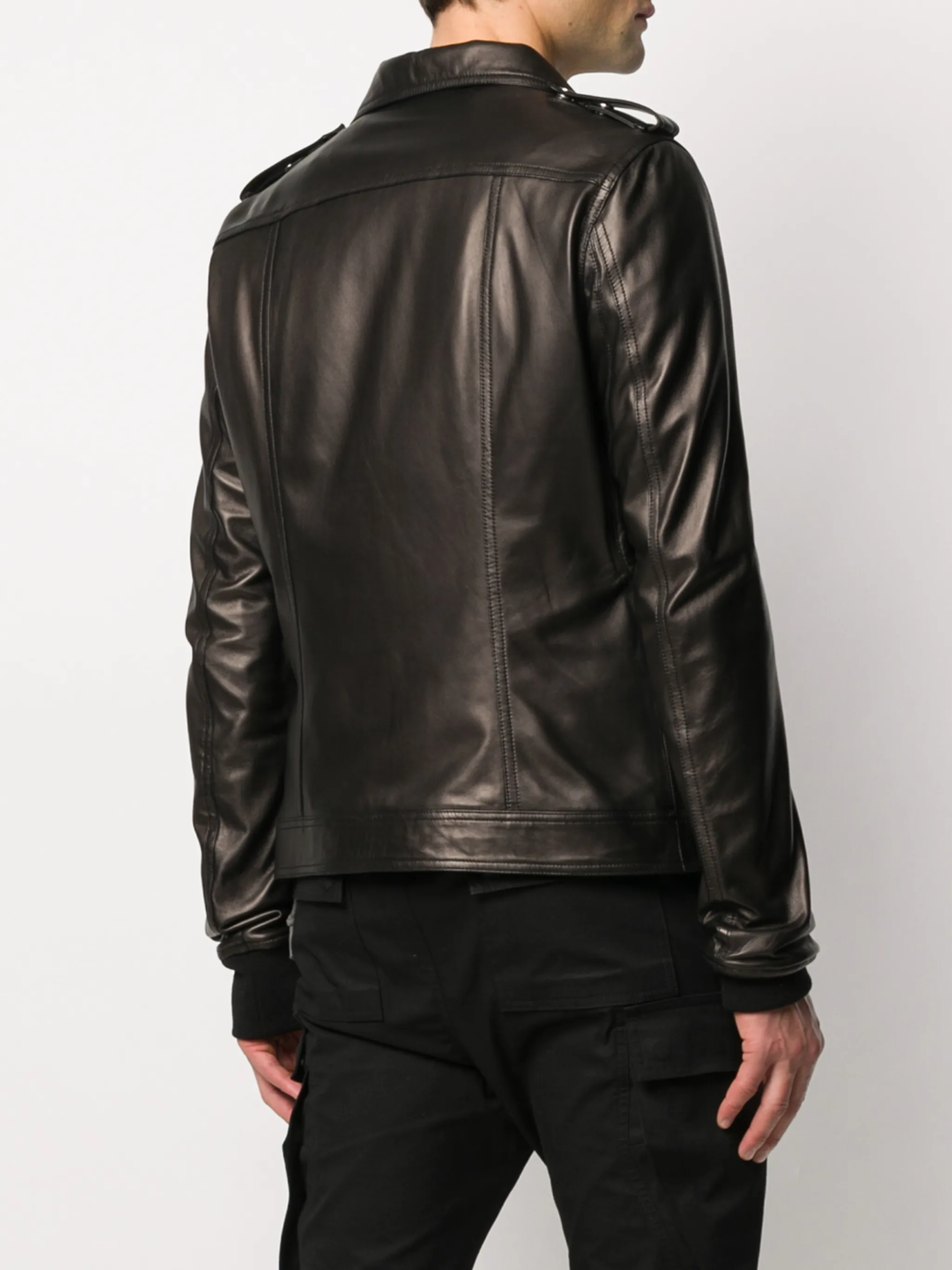 Rick Owens ribbed-cuff leather jacket | Eraldo.com HR Rick Owens ribbed-cuff leather jacket | Eraldo.com HR