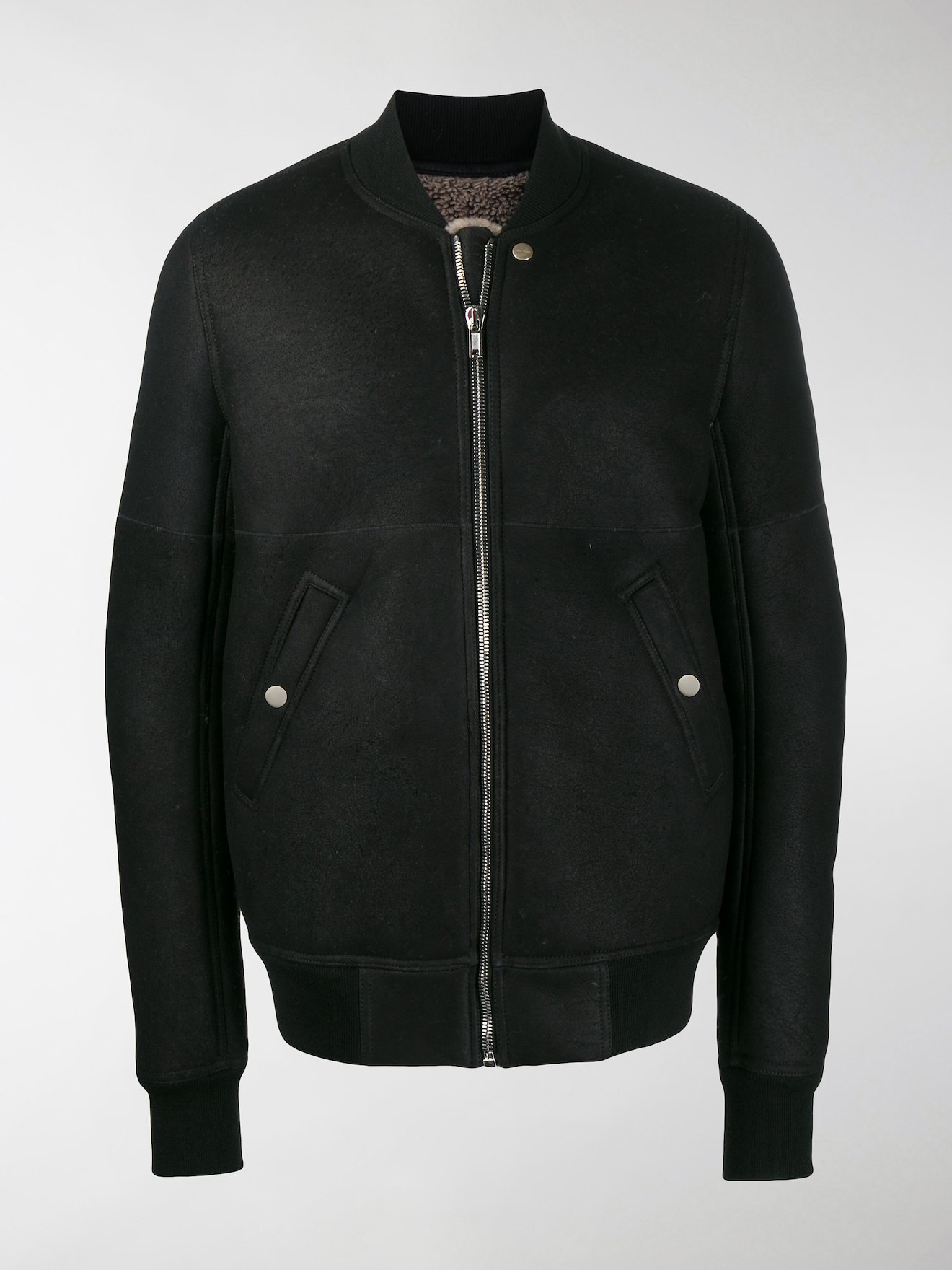 Rick Owens shearling bomber jacket black | MODES