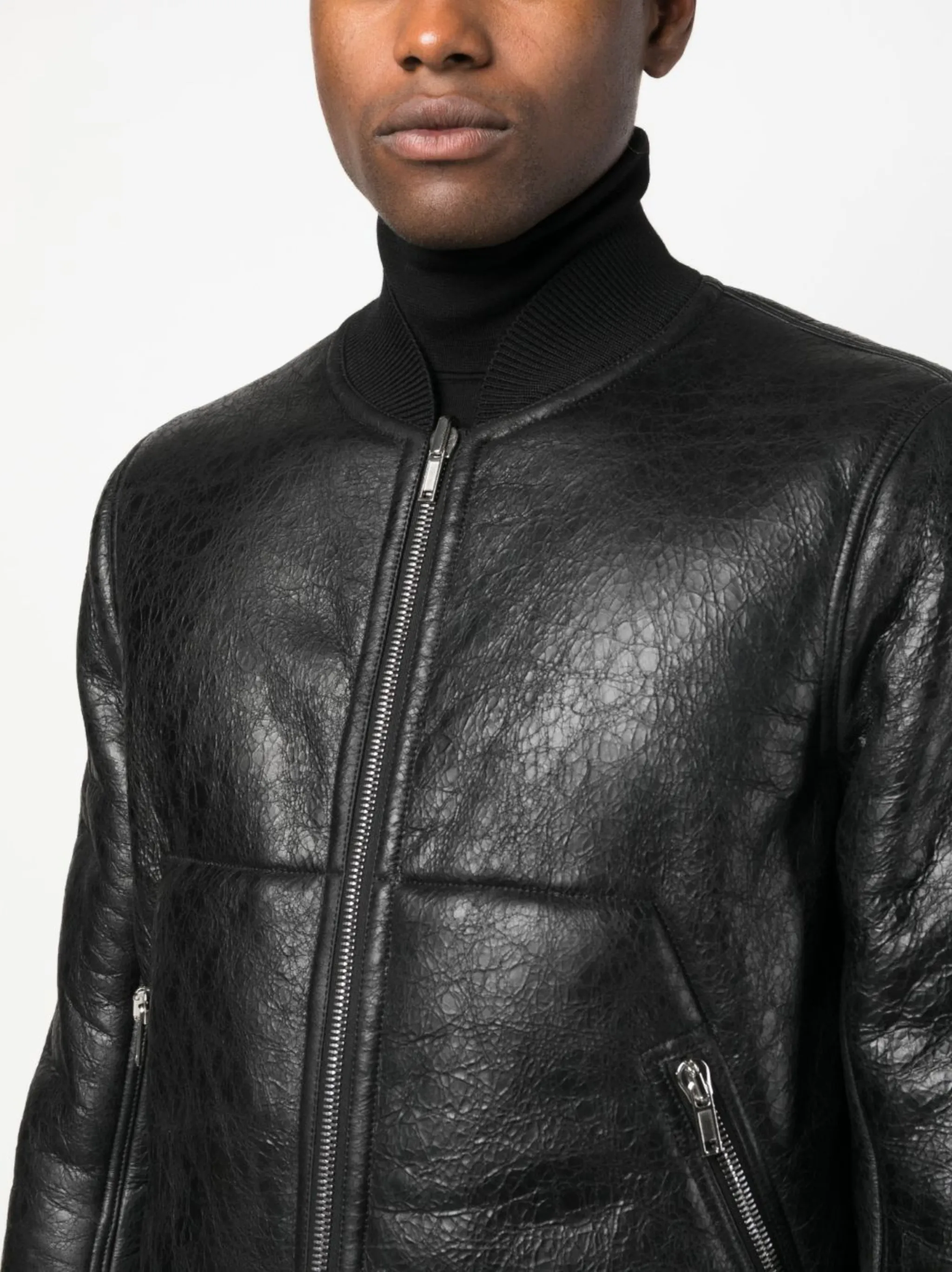 Rick Owens shearling-lining leather bomber jacket | Eraldo Rick Owens shearling-lining leather bomber jacket | Eraldo