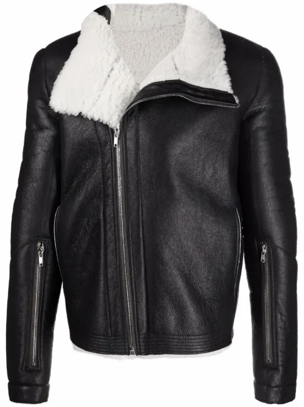 shearlinglining leather jacket Rick Owens US