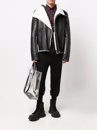 rick owens shearling leather jacket