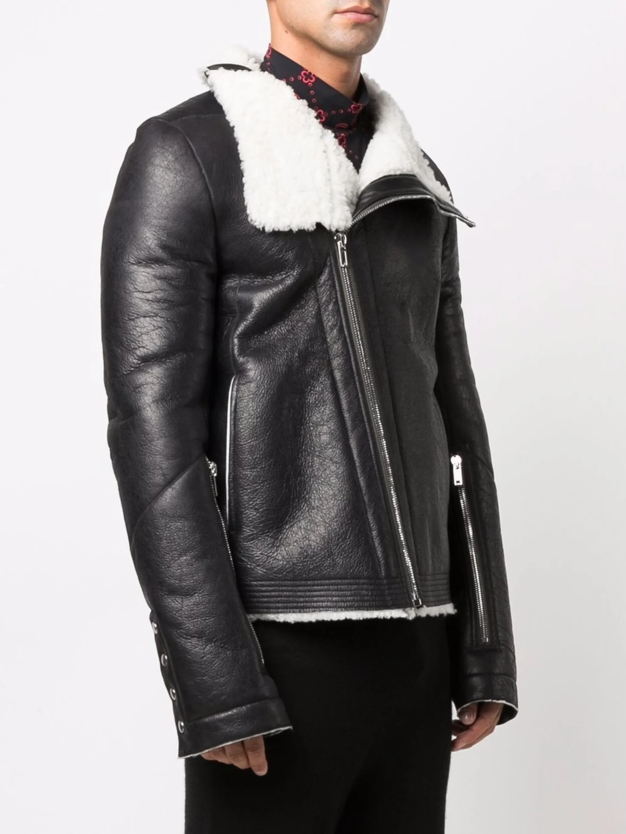 shearlinglining leather jacket Rick Owens US
