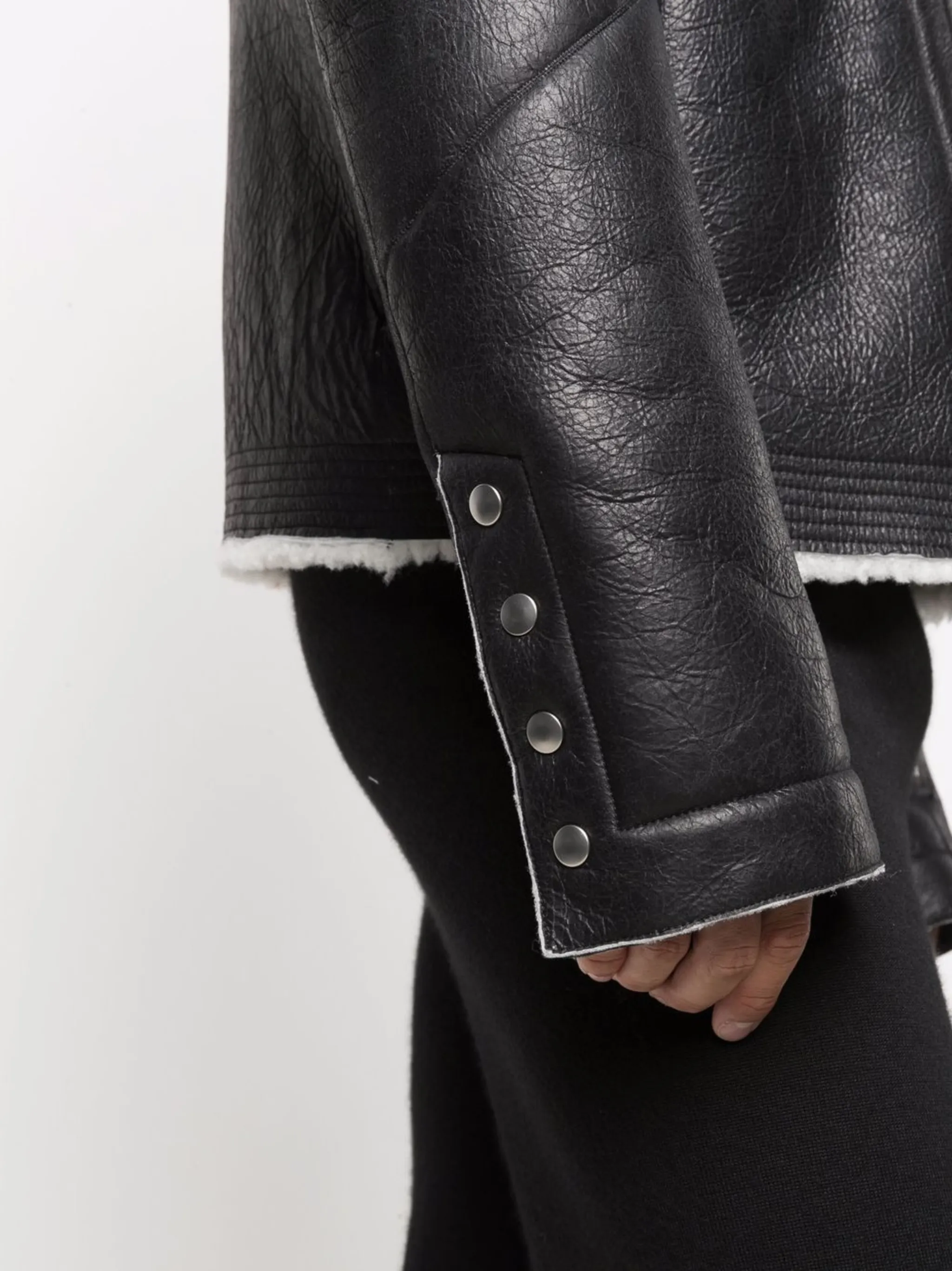 shearlinglining leather jacket Rick Owens US