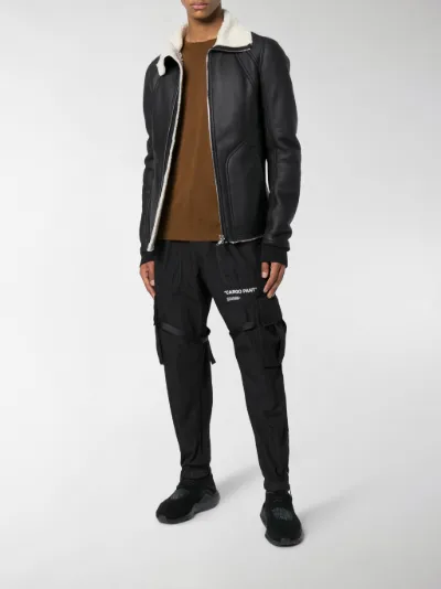 slim fit shearling jacket