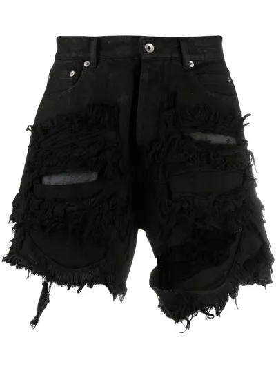 Rick owens hot sale denim shorts