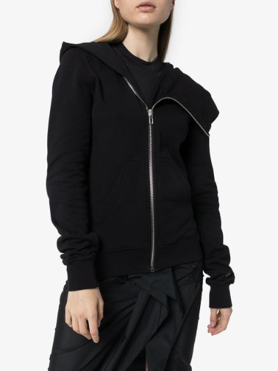 rick owens asymmetric zip hoodie