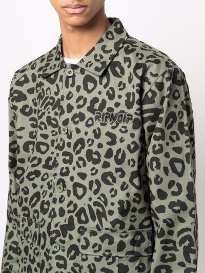 leopard print military jacket