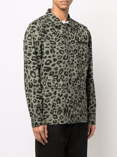 leopard print army jacket