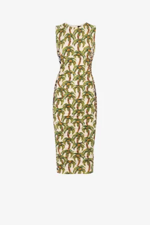 Abito con stampa Leopard e Palme