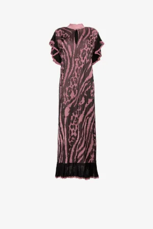 Abito jacquard con motivi Jaguar e Tiger