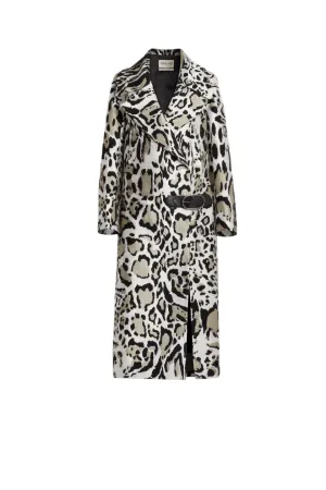 abrigo de lana cepillada en jacquard