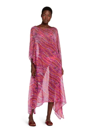 Abstract-Print Silk Kaftan