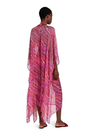 Abstract-Print Silk Kaftan