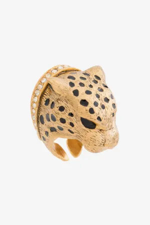 Anillo cabeza de pantera con cristales