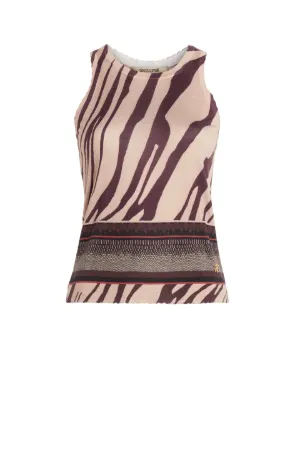 Animal foulard print sleeveless top