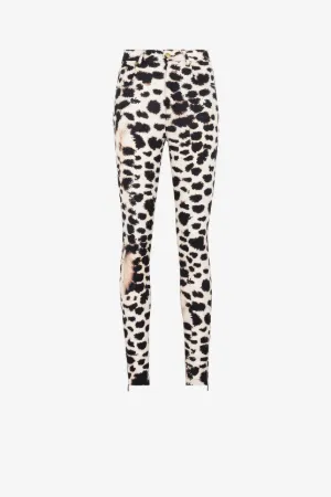 animal-print high-waist leggings