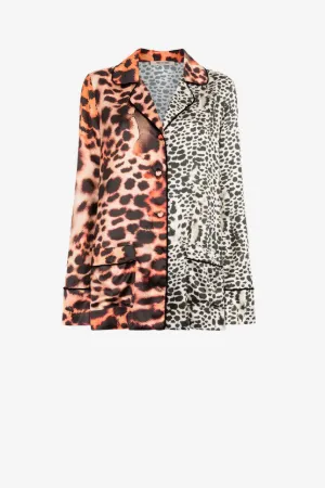 animal-print silk-blend shirt jacket