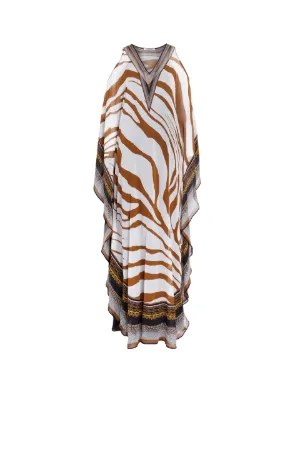 animal print kaftan dress