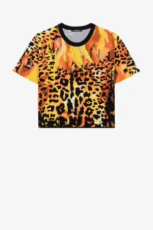 Animalier Flame-Jacquard T-Shirt