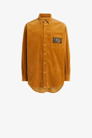 Animalier Patchwork-Appliqué Corduroy Shirt