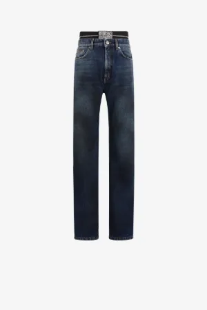 Animalier Patchwork-Print Appliqué Straight-Leg Jeans