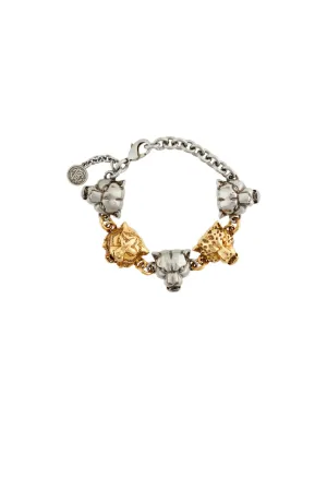 Armband mit Wildkatzenköpfen
