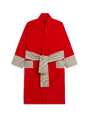 Bademantel mit Zebra-Besatz