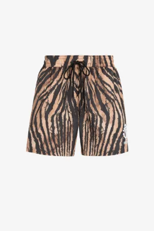 Badeshorts mit Freedom-Print Logo