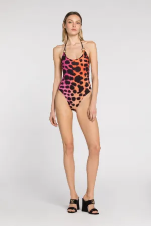 bañador con estampado de leopardo