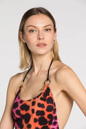 bañador con estampado de leopardo