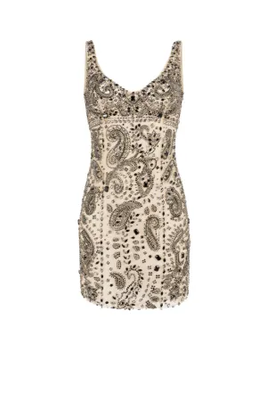 Bandana Bead-Embellished Mini Dress