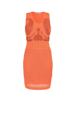 Bandana Bead-Embellished Mini Dress
