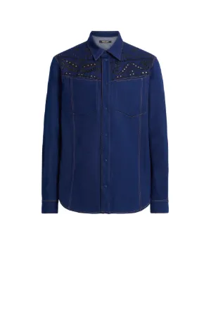 Bandana Embroidered Denim Shirt 